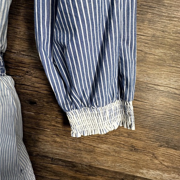 American Eagle Outfitters Blue Pleated Long Sleeve Dress - Picture 6 of 9